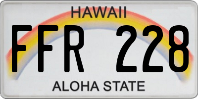 HI license plate FFR228