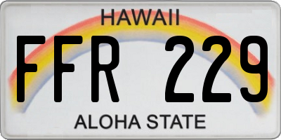 HI license plate FFR229