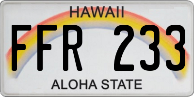 HI license plate FFR233