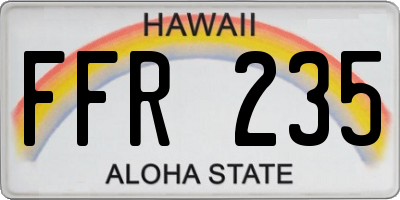 HI license plate FFR235