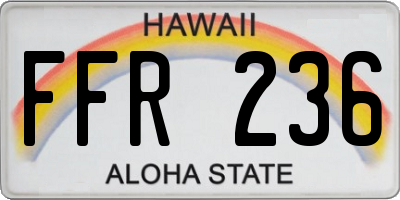 HI license plate FFR236