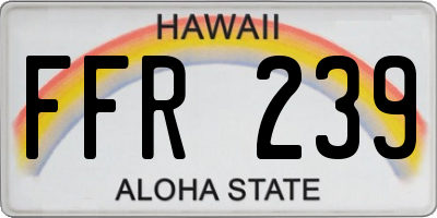 HI license plate FFR239
