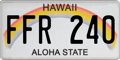 HI license plate FFR240