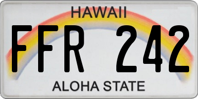 HI license plate FFR242
