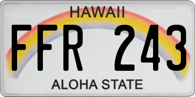 HI license plate FFR243