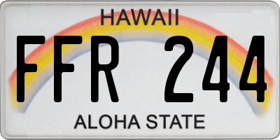 HI license plate FFR244