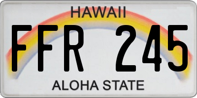 HI license plate FFR245