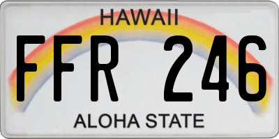 HI license plate FFR246