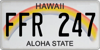 HI license plate FFR247