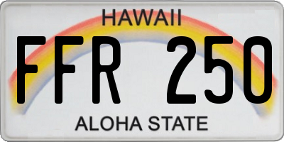 HI license plate FFR250