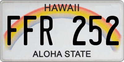 HI license plate FFR252