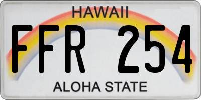 HI license plate FFR254