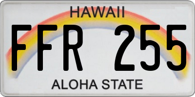 HI license plate FFR255
