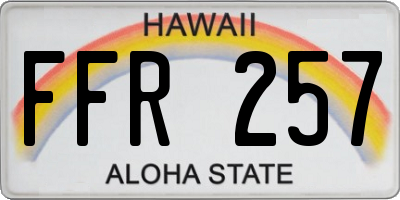 HI license plate FFR257
