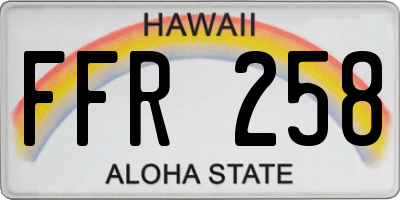 HI license plate FFR258