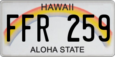 HI license plate FFR259