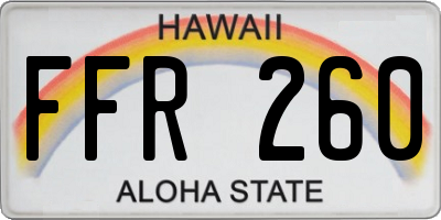 HI license plate FFR260