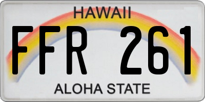 HI license plate FFR261