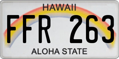 HI license plate FFR263