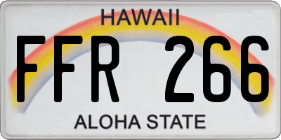 HI license plate FFR266