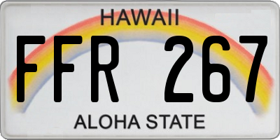HI license plate FFR267