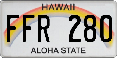 HI license plate FFR280