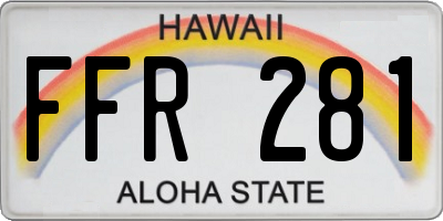 HI license plate FFR281