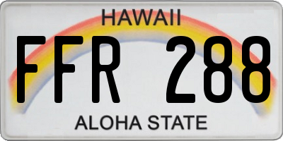 HI license plate FFR288