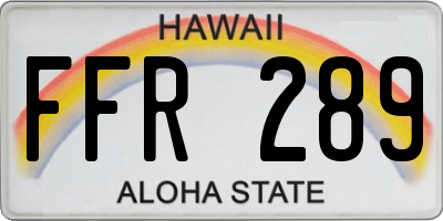 HI license plate FFR289