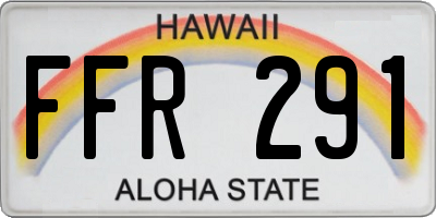 HI license plate FFR291