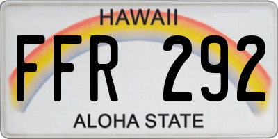 HI license plate FFR292