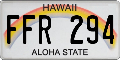HI license plate FFR294