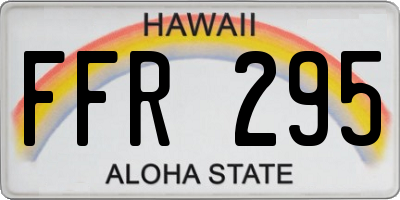HI license plate FFR295