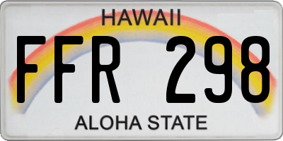HI license plate FFR298