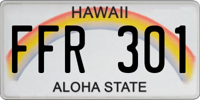 HI license plate FFR301