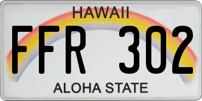 HI license plate FFR302