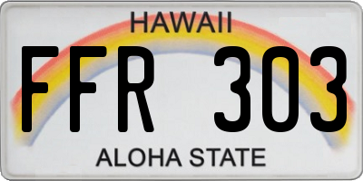 HI license plate FFR303