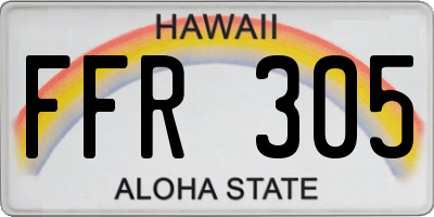 HI license plate FFR305