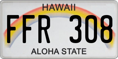HI license plate FFR308