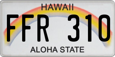 HI license plate FFR310
