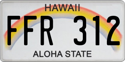 HI license plate FFR312