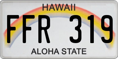 HI license plate FFR319