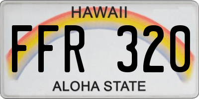 HI license plate FFR320