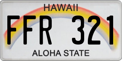HI license plate FFR321