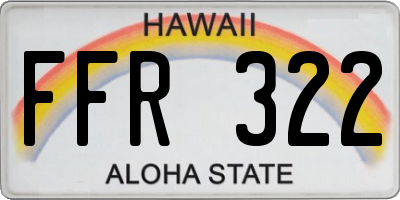 HI license plate FFR322