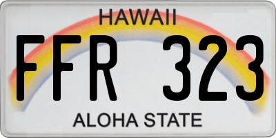 HI license plate FFR323