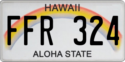 HI license plate FFR324