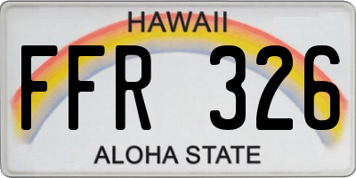 HI license plate FFR326