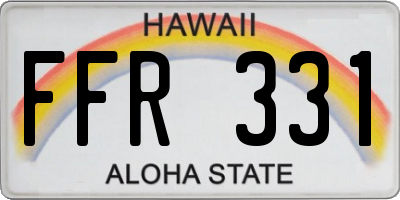 HI license plate FFR331