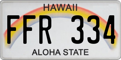 HI license plate FFR334